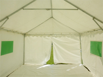 防災テント 内部の写真
