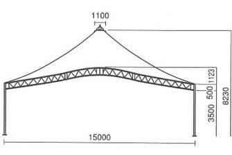 大型テント 寸法図2