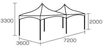 四角形テント 8坪タイプ